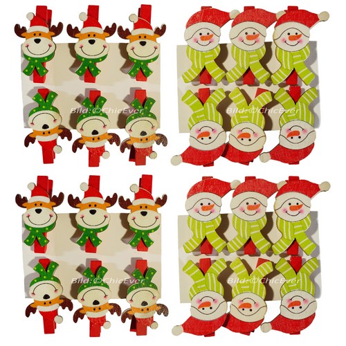 24 Klammern Holz Elche Schneemänner Schneemann Christbaumschmuck Weihnachten Weihnachtsbaum Deko - zum Schließen ins Bild klicken